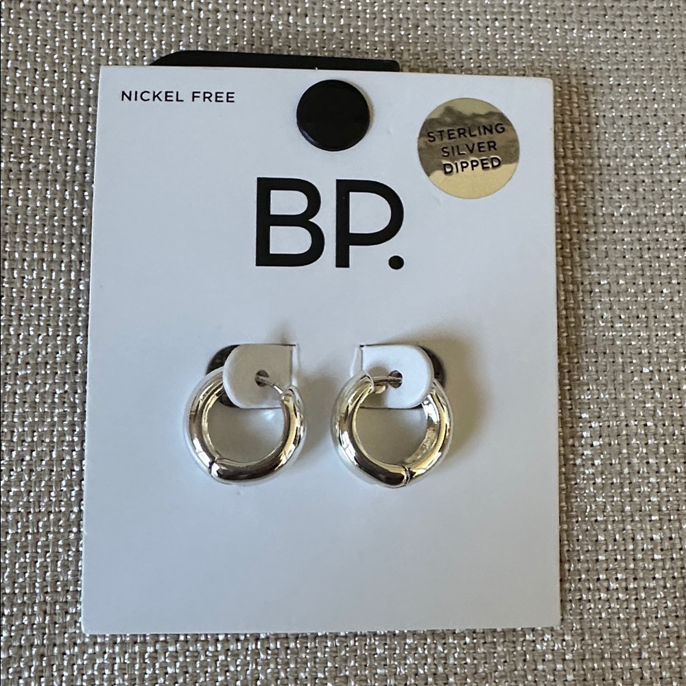 BP Sterling Silver Hoop Earrings NEW